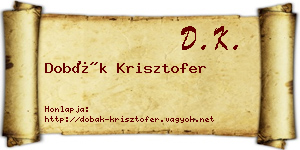 Dobák Krisztofer névjegykártya